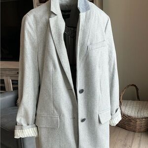 Talbots Gray Herringbone Wool Blazer, Size 10